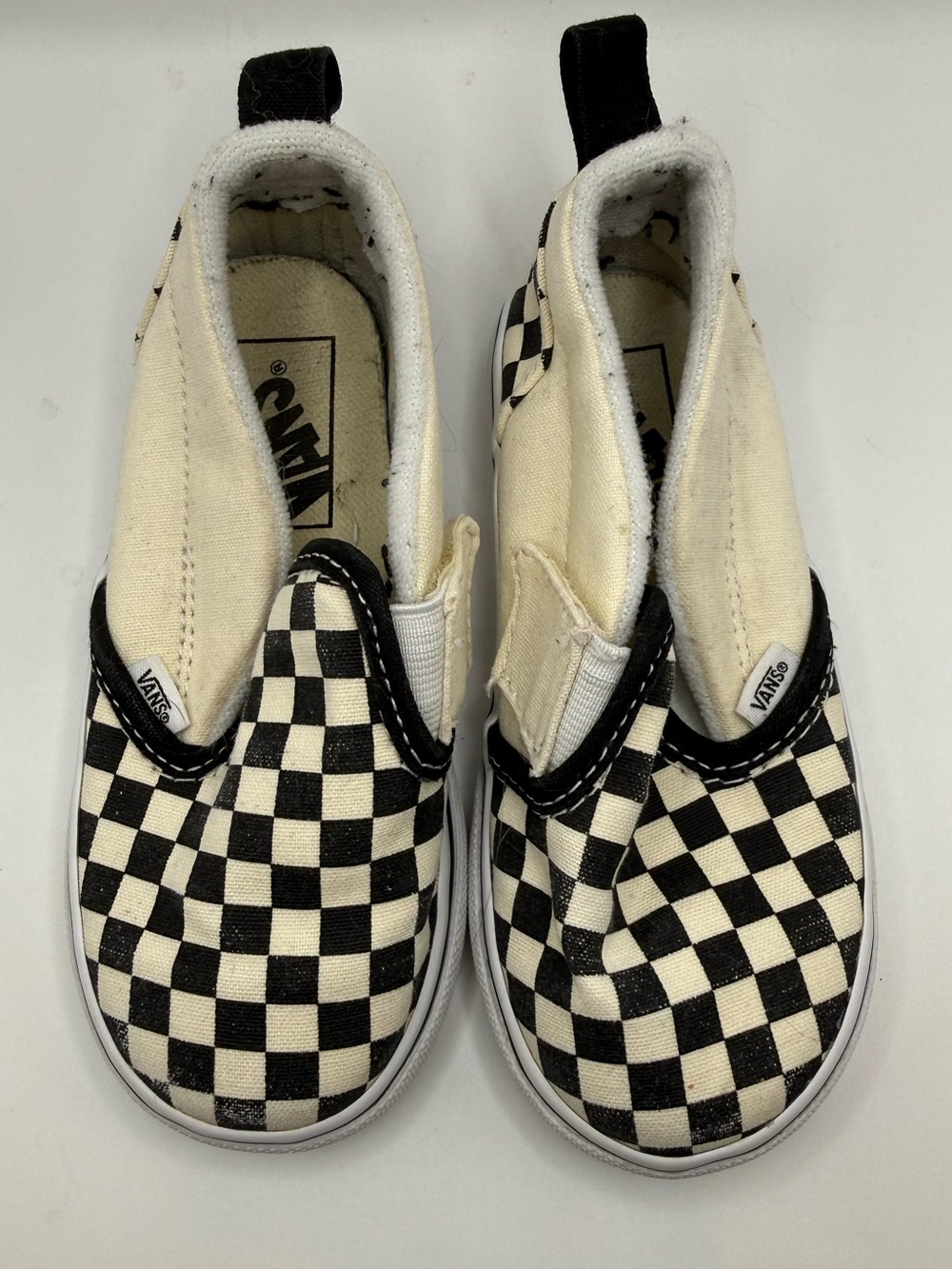 Vans Kids Checkerboard Slip-On Sneakers - Black & White